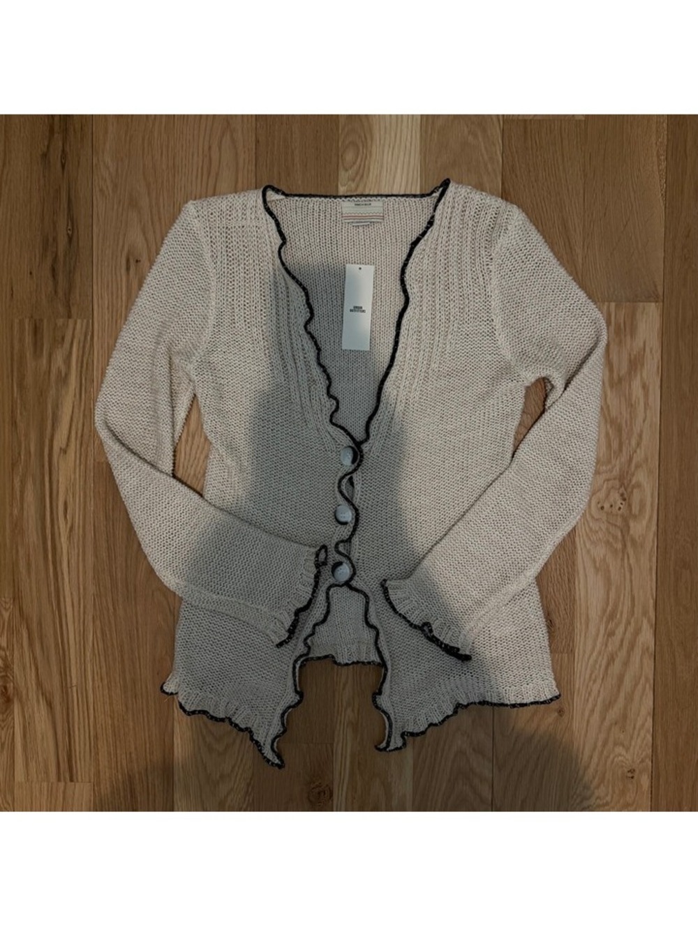 urban outfitters kimchi blue ivory ruffle cardigan size large